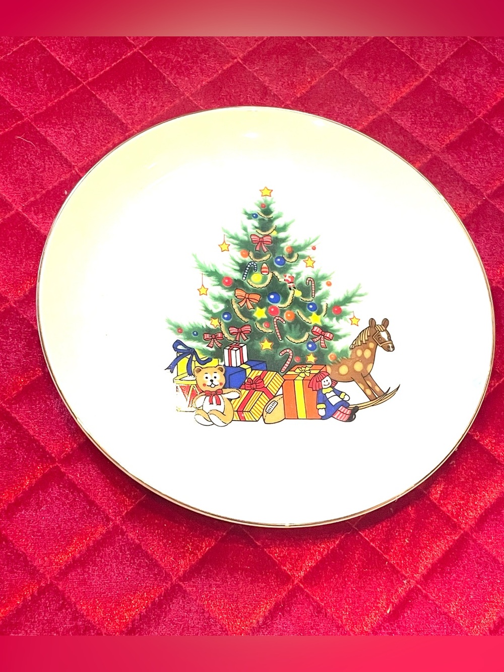 Vintage Papel Holiday Dessert Plate